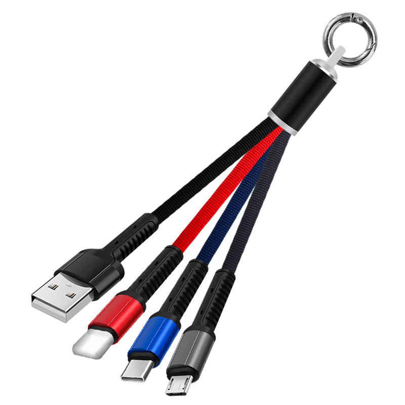 One-driven three-light keychain data cable