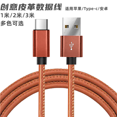 Single-head leather data cable